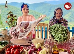 ببینید؛ غذای روستایی در گیلان؛ پخت لوبیاپلو سنتی