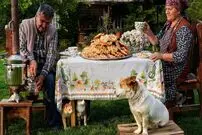 ببینید؛ غذای روستایی در آذربایجان؛ پخت نان سنگک متفاوت و محلی
