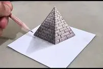 ببینید| آموزش نقاشی به زبان ساده؛ نحوه کشیدن هرم مصر باستان روی کاغذ!