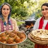 ببینید| غذای روستایی در ایران؛ پخت کوفته قلقلی در دل جنگل