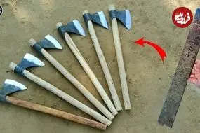 ببینید| فرآیند شگفت انگیز ساخت 6 عدد تبر با فنر زنگ زده خودرو