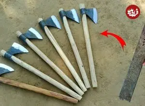 ببینید| فرآیند شگفت انگیز ساخت 6 عدد تبر با فنر زنگ زده خودرو