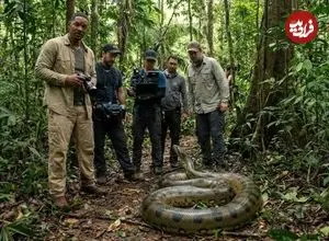 کشف آناکوندای ۷.۵ متری هنگام ساخت یک مستند با حضور بازیگر مشهور