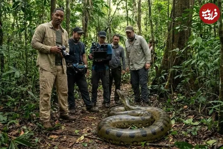 کشف آناکوندای ۷.۵ متری هنگام ساخت یک مستند با حضور بازیگر مشهور