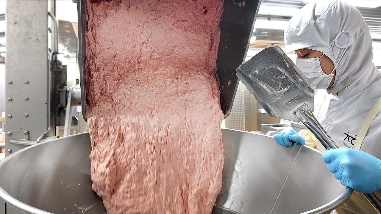 (ویدئو) فرآیند جالب و دیدنی «سوسیس گوشت» در کارخانه مشهور کره ای
