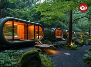 ببینید؛ معماری جذاب اولین هتل کپسولی ایران در جنگل‌های شمال