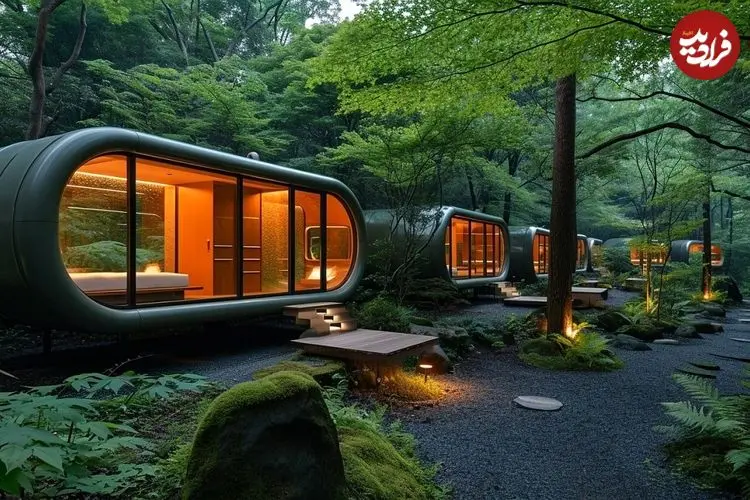 ببینید؛ معماری جذاب اولین هتل کپسولی ایران در جنگل‌های شمال