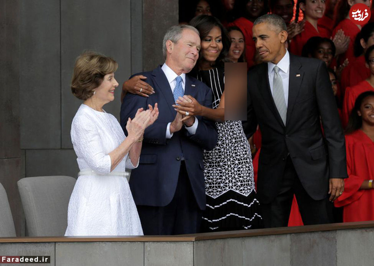 تصاویر/ بوش و اوباما در افتتاحیه موزه سیاهان