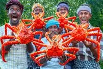 ببینید؛ غذای روستایی در هند؛ پخت غذا با شاه خرچنگ 