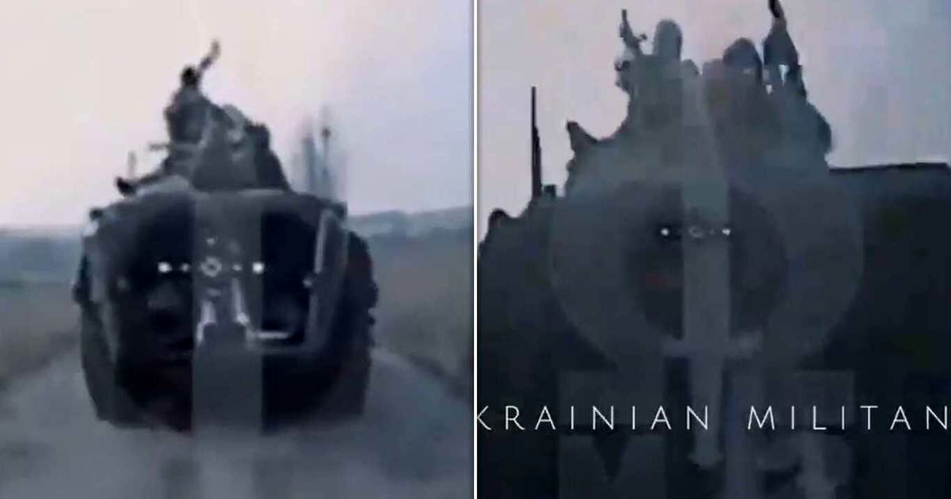 (ویدئو) لحظه اصابت پهپاد اوکراینی به یک تانک روسی در میان حیرت سربازان