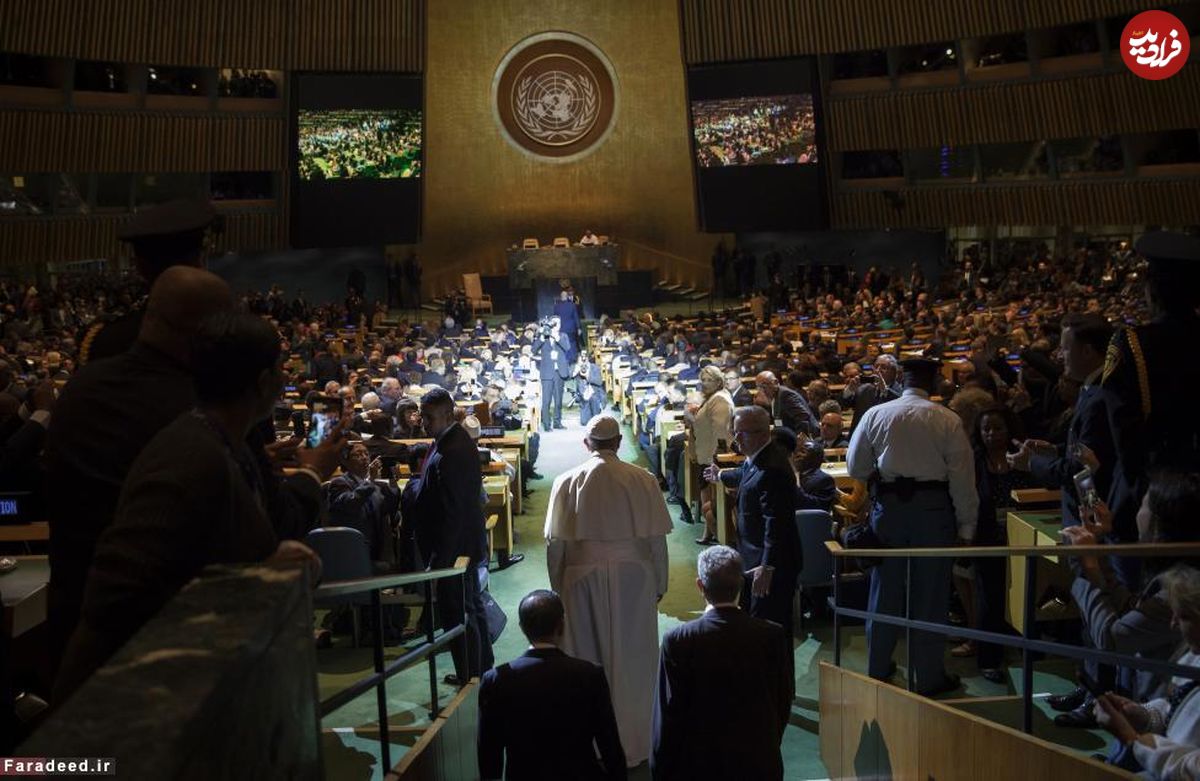 (تصاویر) سخنرانی پاپ در سازمان ملل