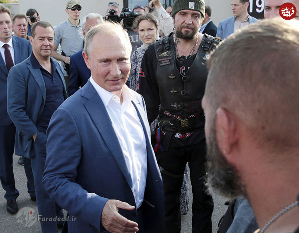 تصاویر/ دیدار پوتین و رهبر "گرگ‌های شب"