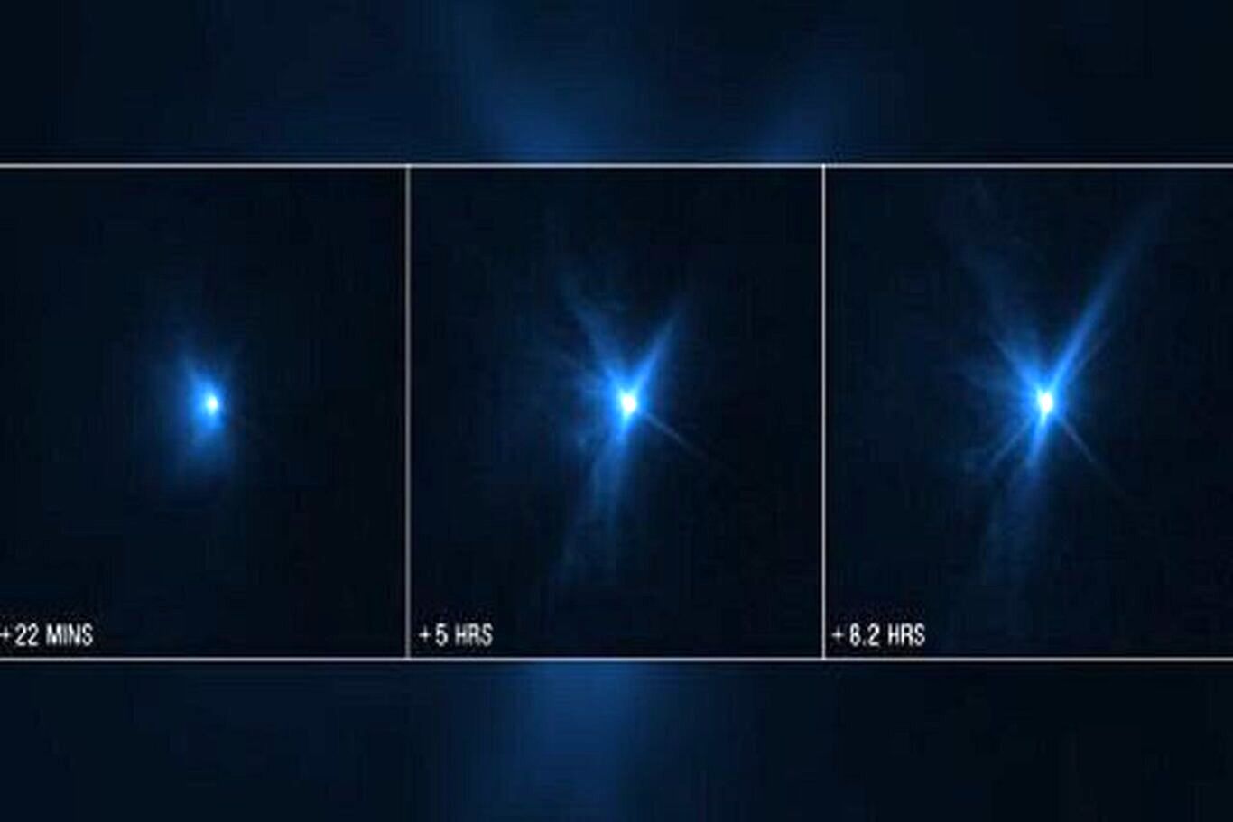 تصاویر جدید «تلسکوپ هابل» از نتیجه برخورد فضاپیمای «دارت» با سیارک «دیمورفوس»