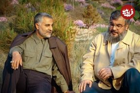 عکس؛ سفر به تاریخ؛ آخرین نماز «سردار سلیمانی» پشت سر «سید حسن نصرالله»؛ سال 1398