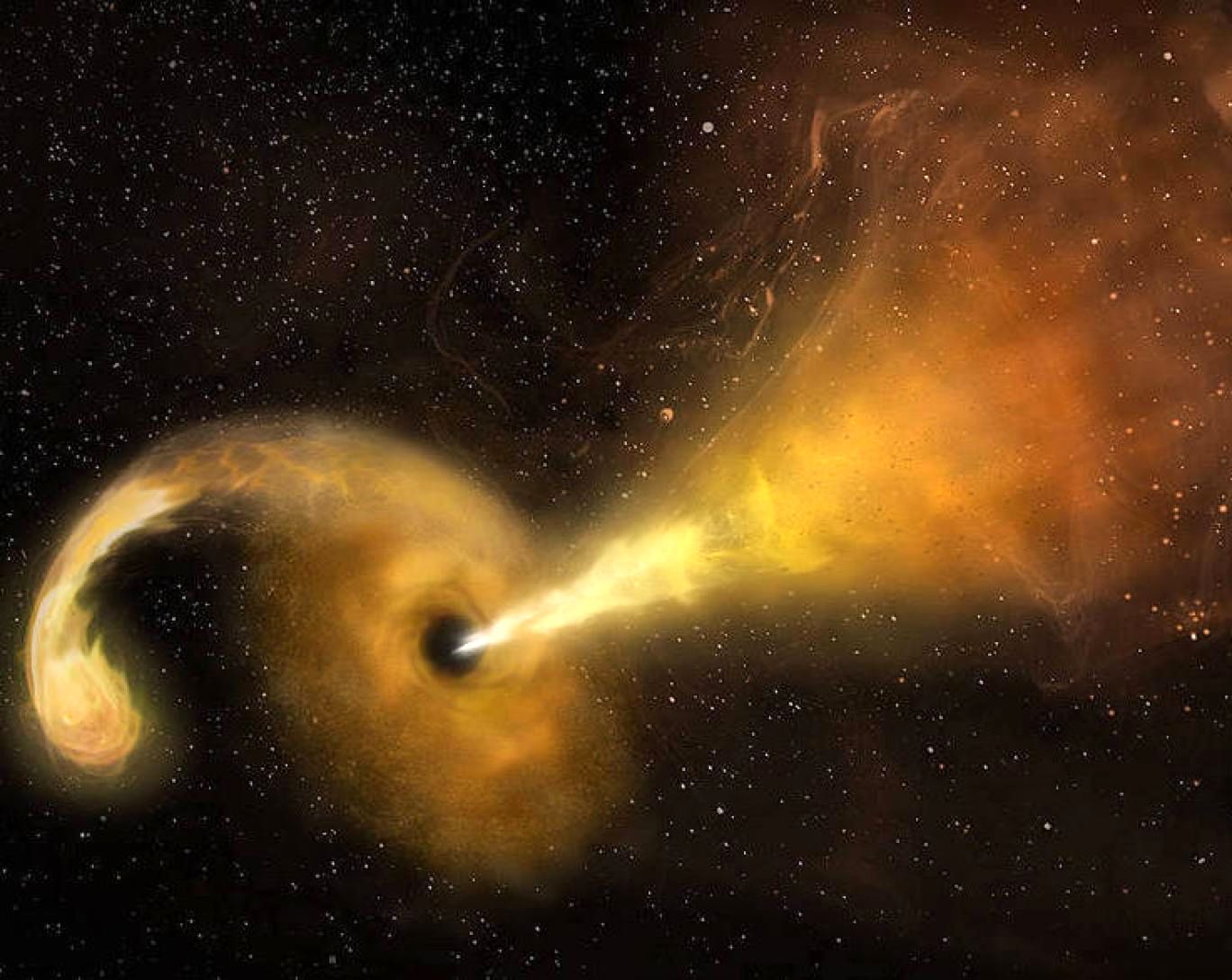 سیاه‌چاله‌ای که ستاره چرخنده را می‌بلعد
