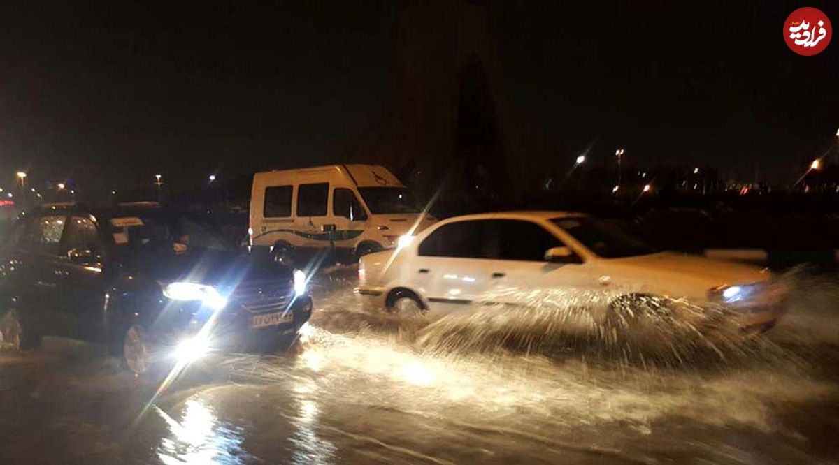 تصاویر/ بارش باران سیل‌آسا در تهران