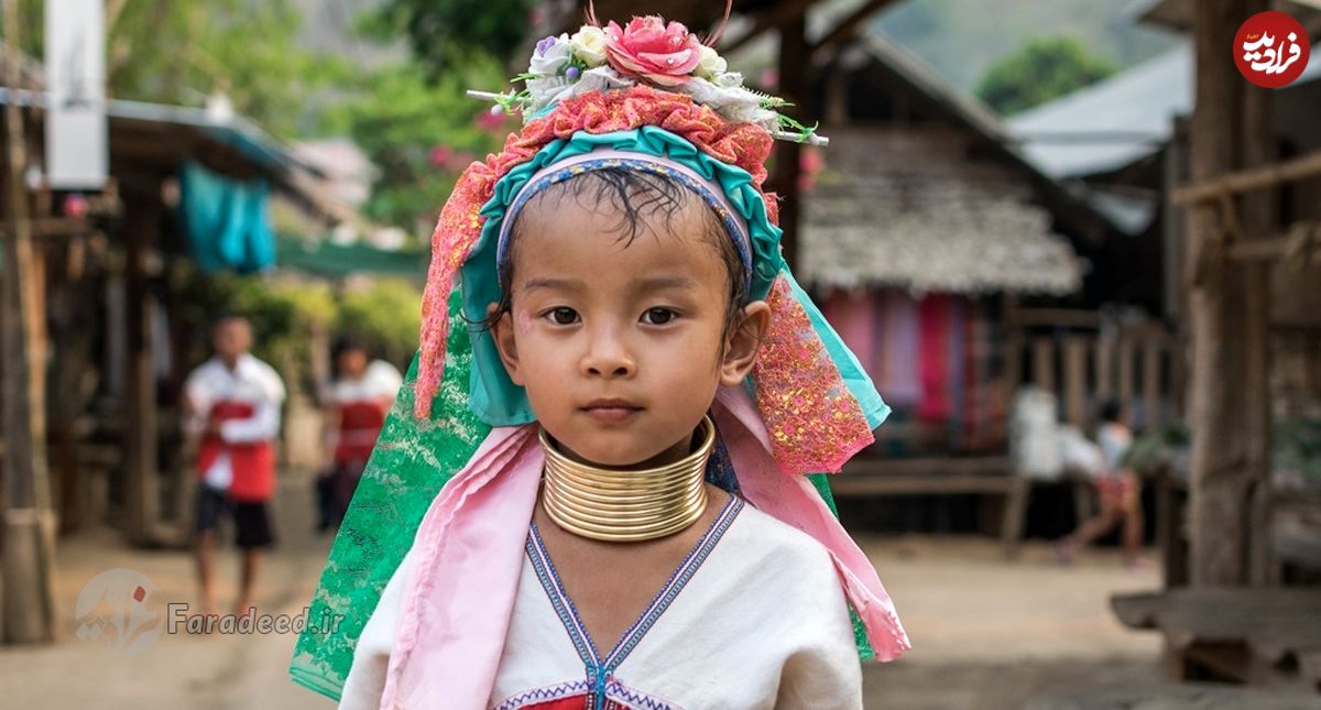 تصاویر/ زنان گردن زرافه‌ای قبیله کایان