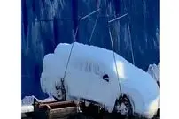 (ویدئو) خودروها در یخ زدند!