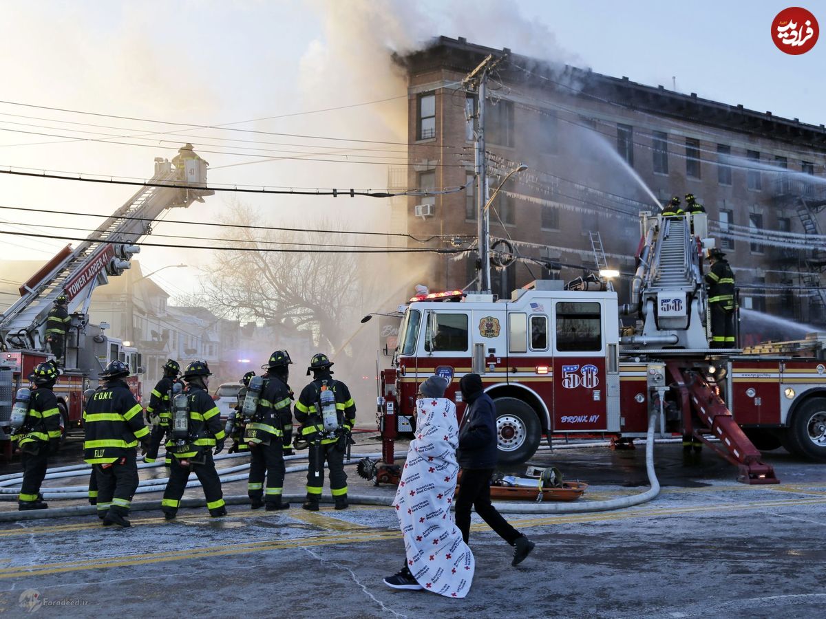 تصاویر/ دومین آتش‌سوزی در برونکس