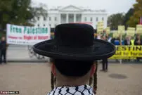 تصاویر/ اعتراض به نتانیاهو جلوی کاخ‌سفید