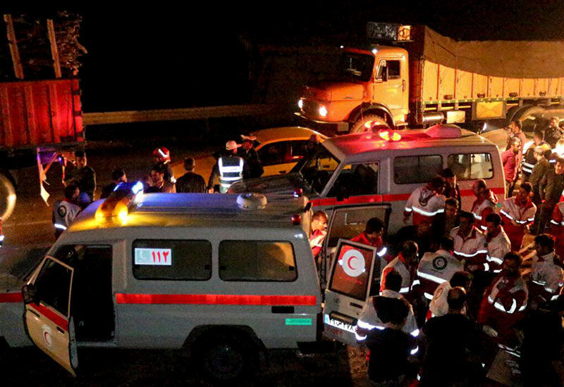 تصاویر/ واژگونی اتوبوس در جاده سوادکوه