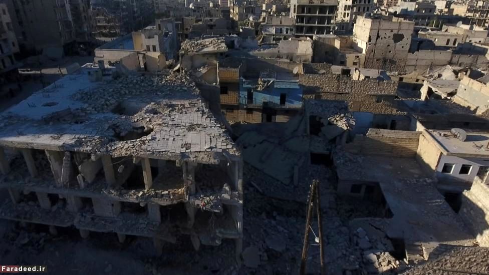 تصاویر/ ویرانی‌های حلب به روایت پهباد رویترز