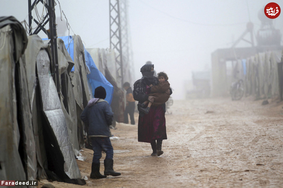 تصاویر/ کودکان آواره سوری و برف و سرما