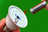 ببینید| یک روش ساده برای تعمیر لامپ LED سوخته با کمک باتری قلمی