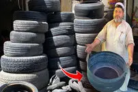 (ویدئو) نحوه ساخت یک وان آب زیبا با لاستیک دسته دوم! 
