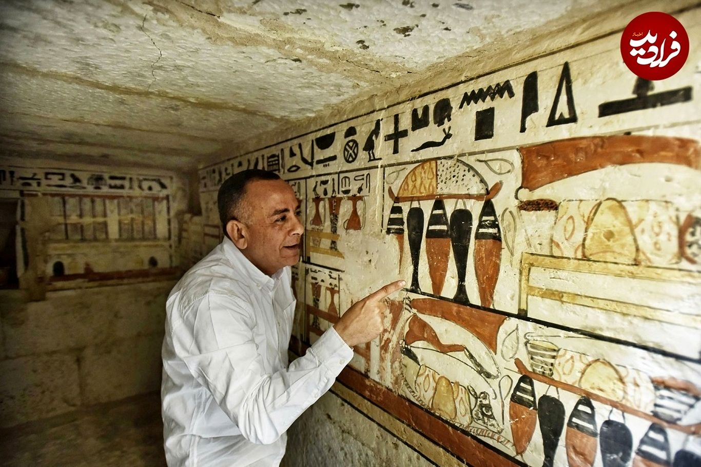 (ویدئو) لحظه شگفت‌انگیز کشف مقبره‌های باستانی سقاره مصر