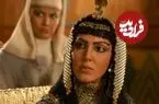 عکس| سفر زمان؛ تیپ و چهرۀ «نفرتی‌تی» (سریال یوسف پیامبر) در پشت‌صحنه یک فیلم؛ سال 96