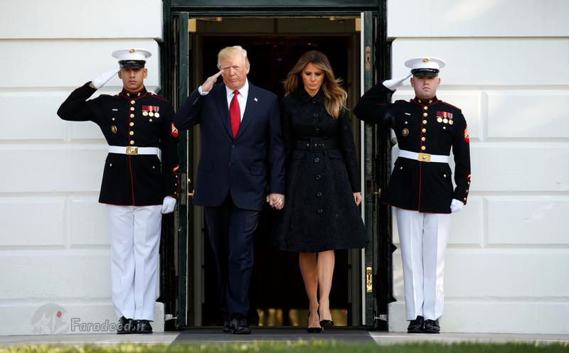 تصاویر/ ترامپ و همسرش در یادبود ۱۱سپتامبر