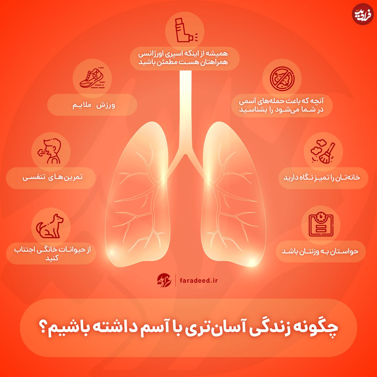 اینفوگرافی/ چگونه زندگی آسانتری با آسم داشته باشیم؟