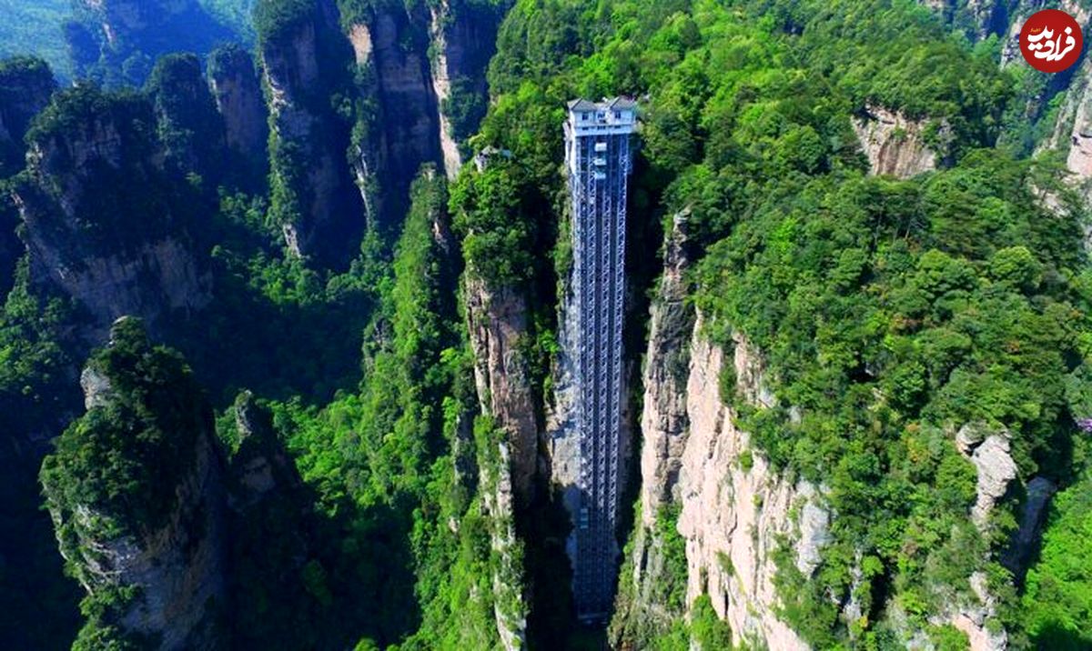 (ویدئو) ترسناک‌ترین آسانسور جهان در دل یک صخره!