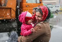تصاویری زیبا از بارش برف در تهران