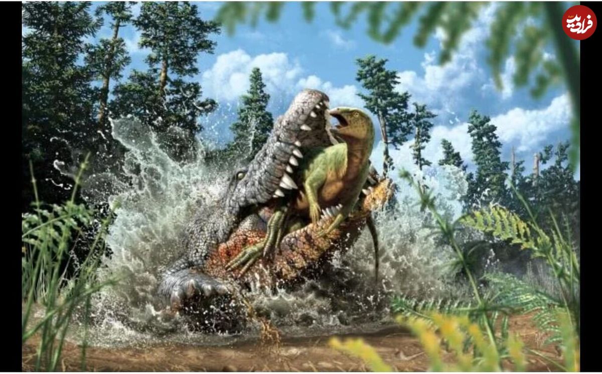 (عکس) این حیوان باستانی غول پیکر را یک تمساح خورده بود!