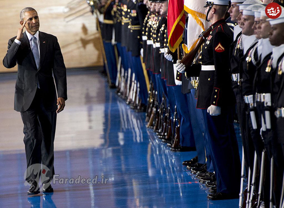 تصاویر/ وداع اوباما با نیروهای مسلح