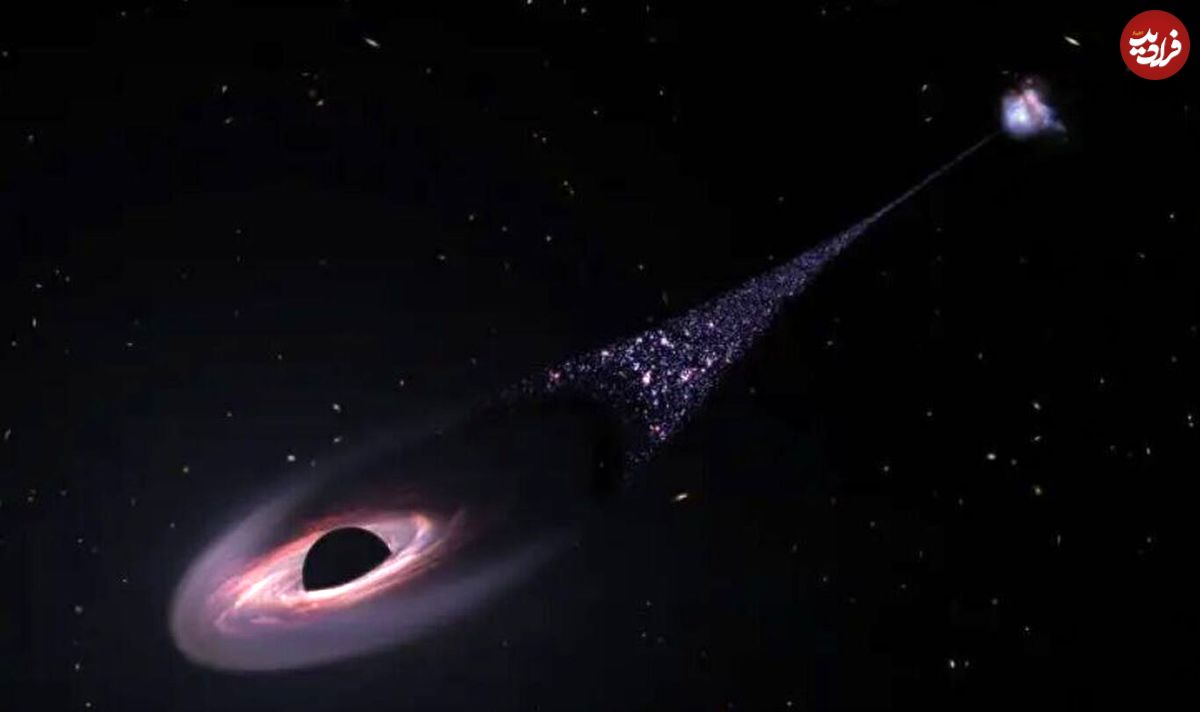 کشف زنجیر نیلگونی از ستارگان بین یک کهکشان و سیاهچاله هیولا
