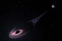 کشف زنجیر نیلگونی از ستارگان بین یک کهکشان و سیاهچاله هیولا
