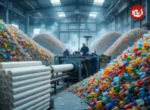 ببینید| روند بازیافت بطری های پلاستیکی و تولید لوله پلیکا با آن ها در پاکستان