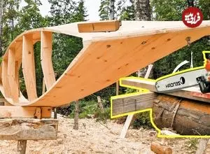 ببینید| فرآیند دیدنی ساخت یک قایق با استفاده از تنه درخت در روسیه