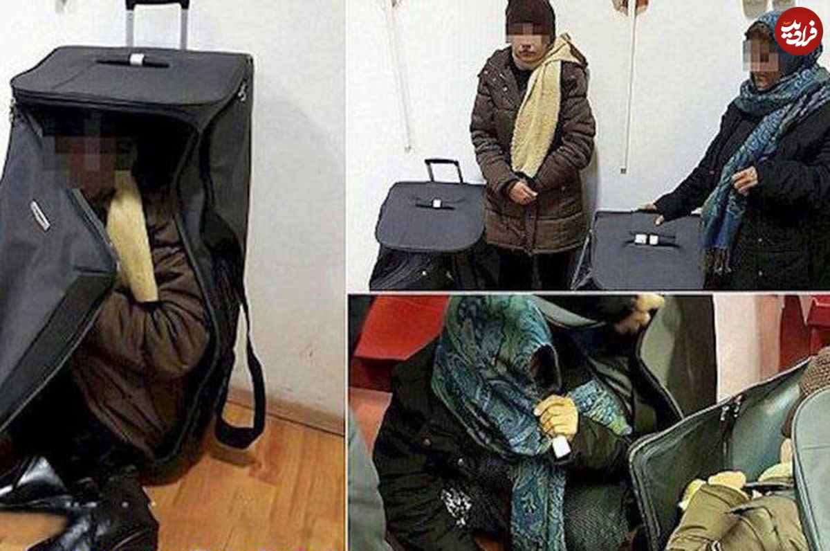 عکس/ دستگیری دو زن داخل چمدان در فرودگاه امام؟!
