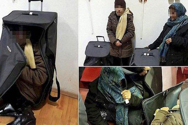 عکس/ دستگیری دو زن داخل چمدان در فرودگاه امام؟!