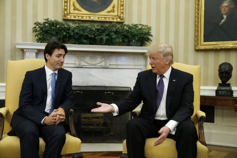 عکس/ چهره نخست‌وزیر کانادا در ملاقات با ترامپ