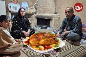 ببینید؛ غذای روستایی در ایران؛ پخت مرغ شکم پر با سبزیجات معطر