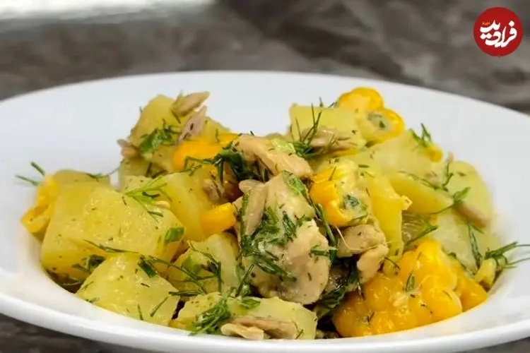 طرز تهیه سالاد سیب‌زمینی و ذرت