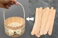 (ویدئو) فرآیند ساخت یک سبد زیبای کاربردی با چوب بستنی 