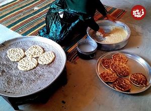 ببینید؛ غذای روستایی در ایران؛ پخت نان سنتی توسط یک بانوی عشایر