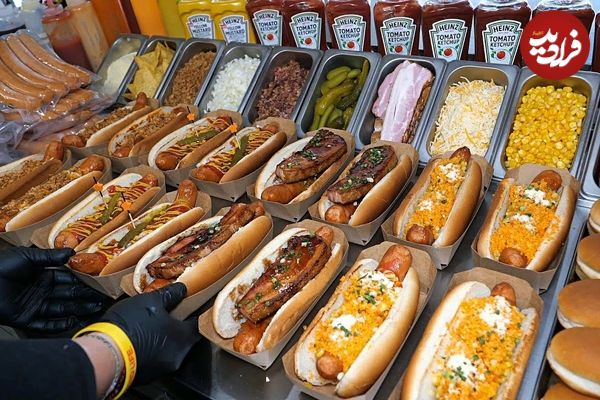ببینید| غذای خیابانی در کره؛ هات داگ تند آمریکایی در سئول