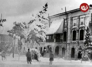 عکس| سفر زمان؛ تصویر رنگی‌شده از کاخ گلستان در یک روز برفی؛ 130 سال قبل